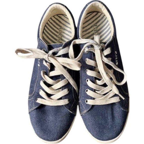 Taos Moc Star Washed Canvas Sneakers - Indigo - 9.5 Wide - Picture 5 of 10